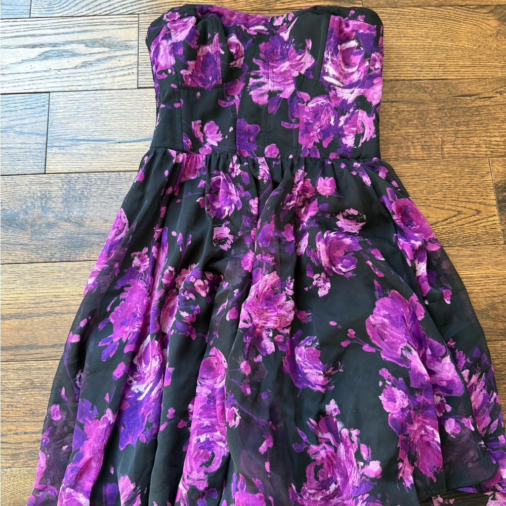 Guess Floral Purple Short Women’s Dress